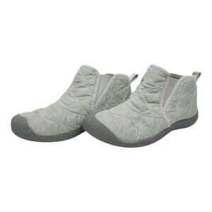 Keen Howser Quilted Ankle Boots Womens Size 9.5 Gray Slip On Fleece Lined